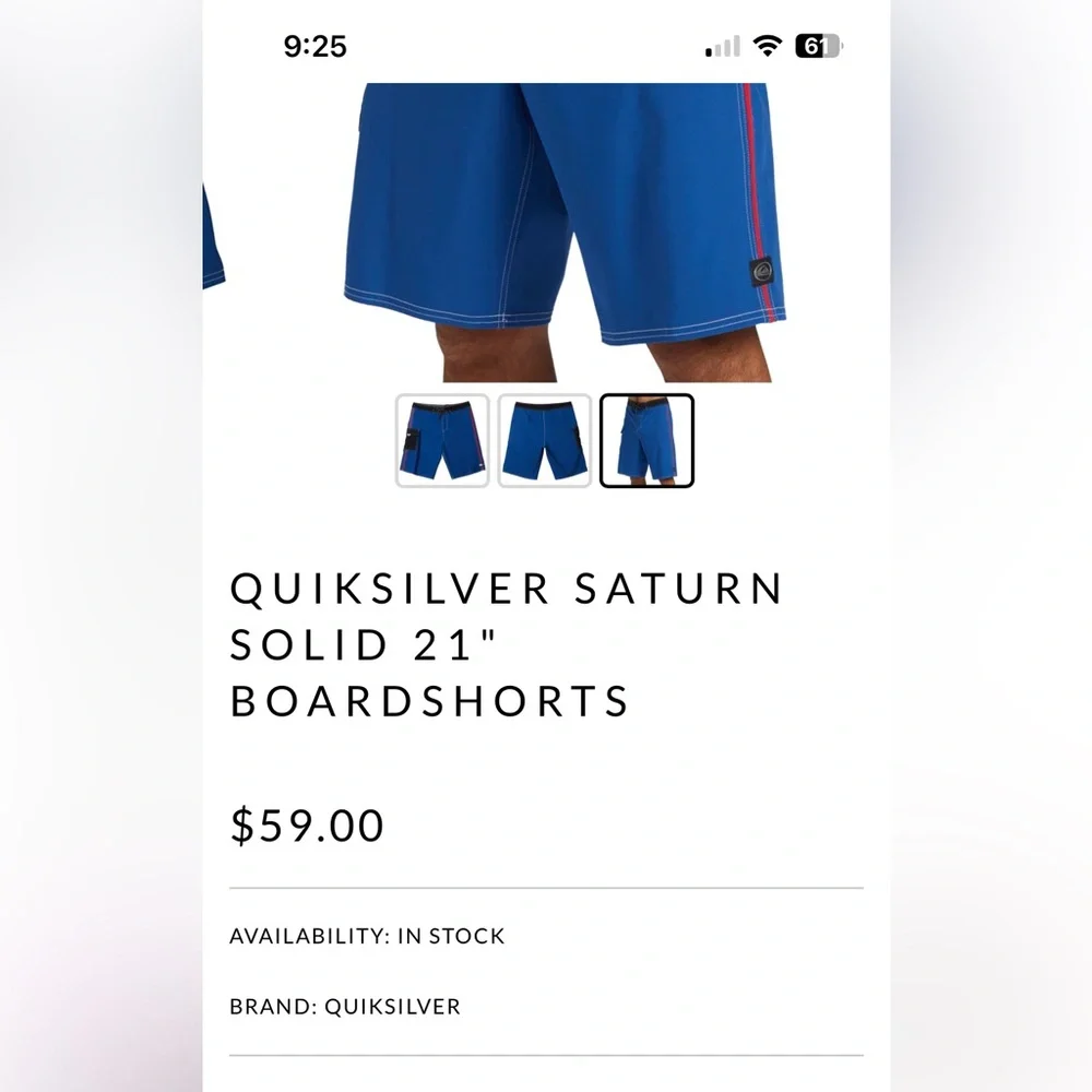 Quiksilver Saturn Blue Boardshort Swim Trunks SIZE 14 Board Short - Picture 14 of 15